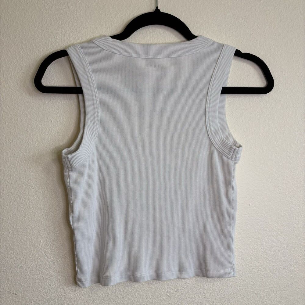 Quince White Sleeveless Muscle Tank Top Organic Cotton Size S - Picture 3 of 6